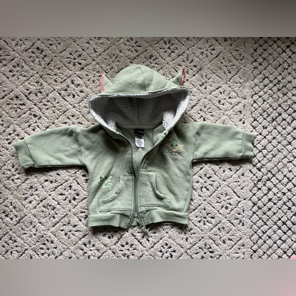 STAR WARS Grogu Baby Yoda Ip Up Jacket 12 months
